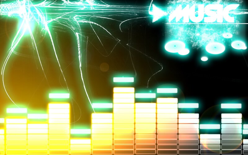 music visualizer with glowing bars
