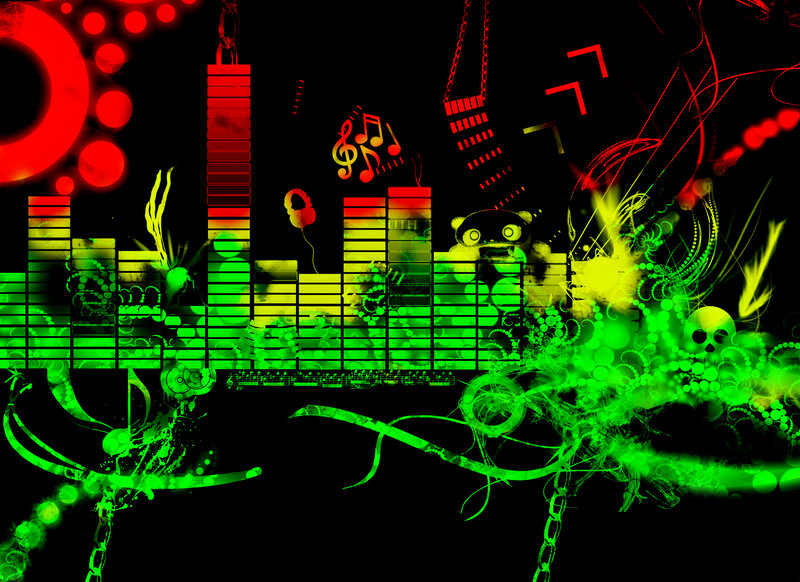 Music visualizer with neon graphics