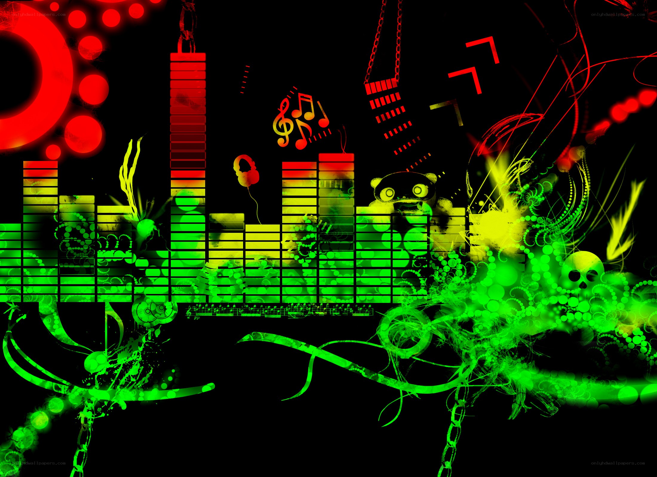 Music visualizer with neon graphics