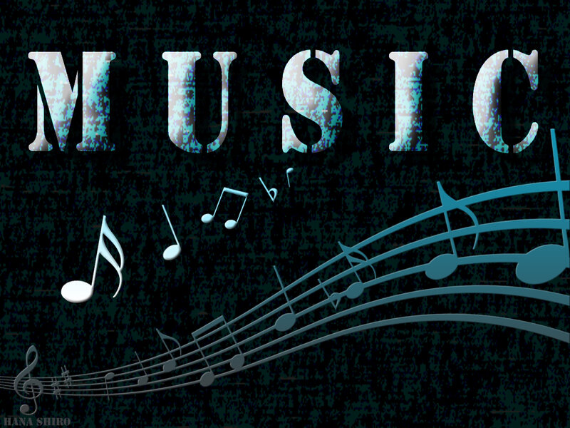 Music with notes and text