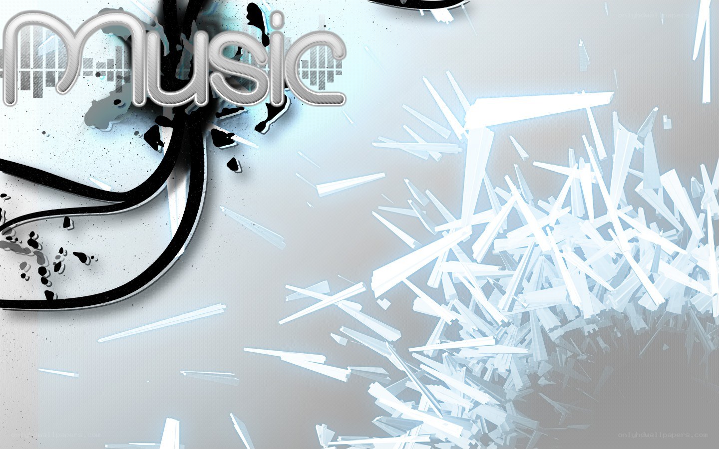 Music with shattered glass effect