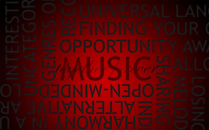 Music word cloud background