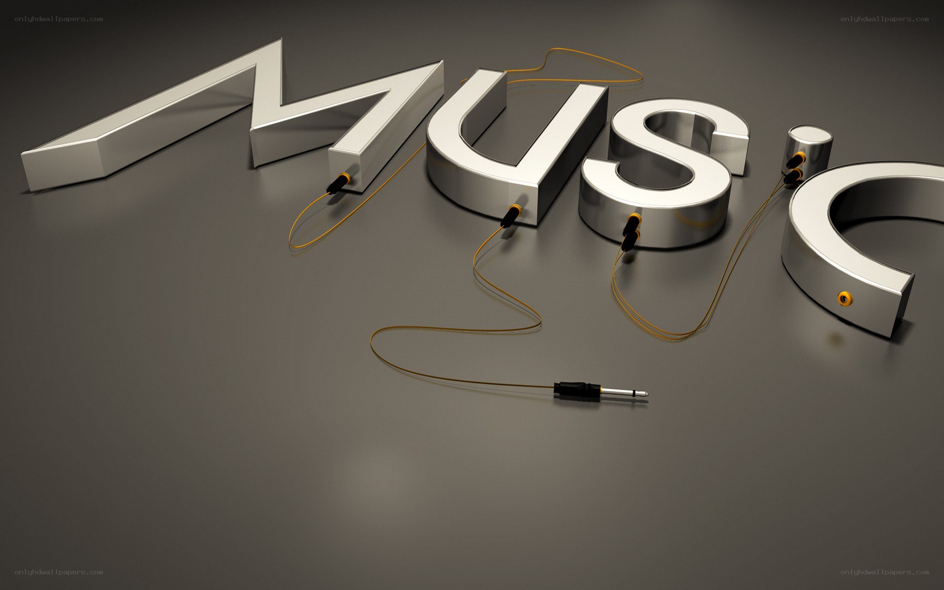 Music word with audio cables