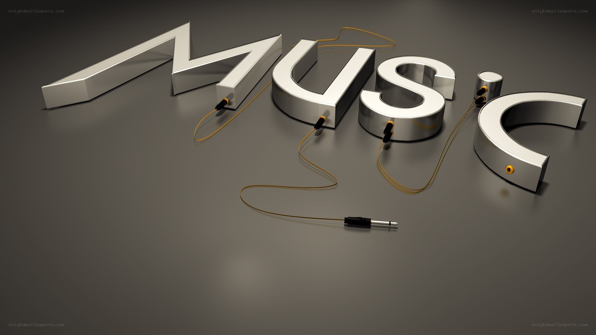 Music word with audio cables