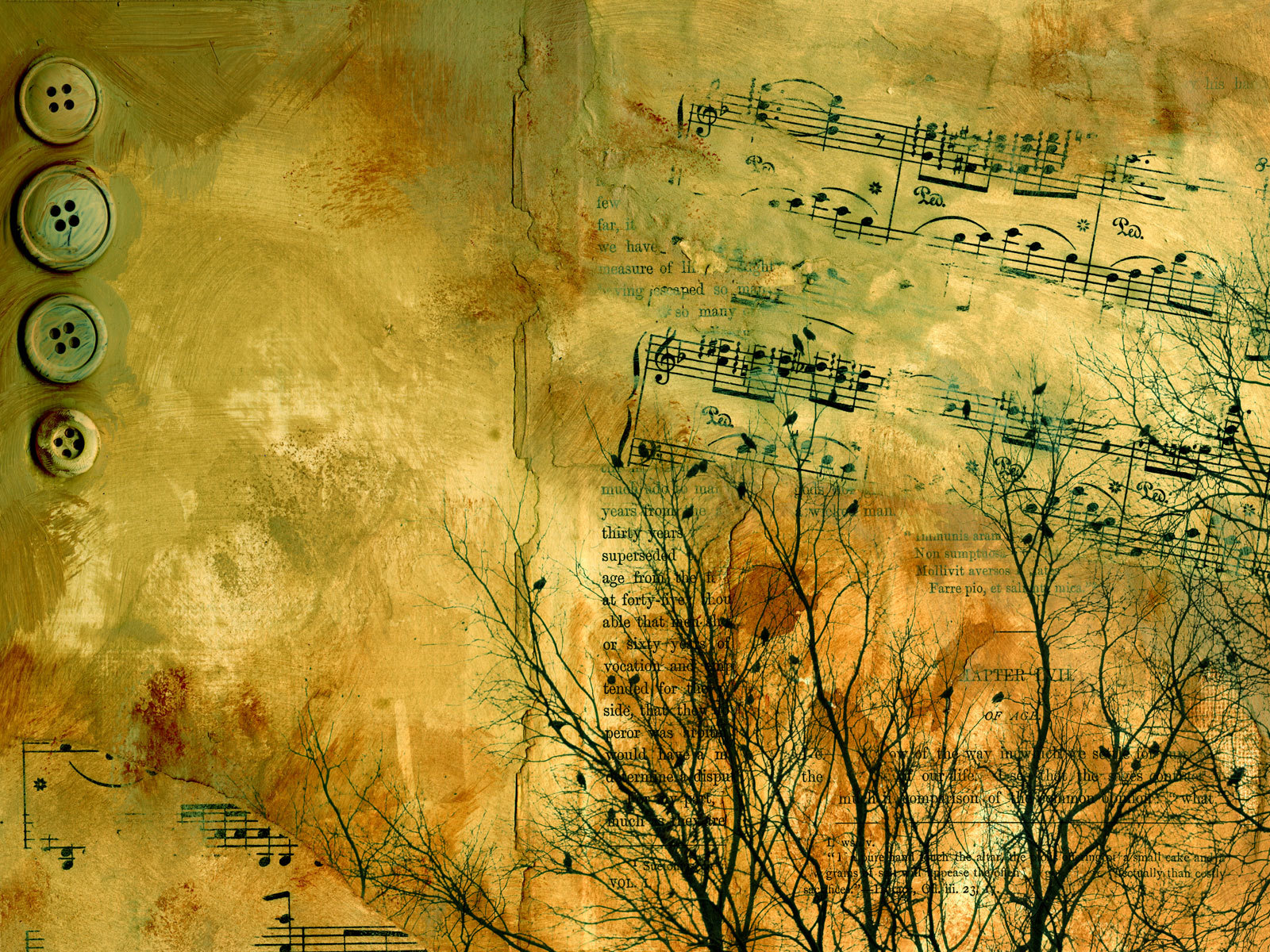 musical collage with buttons