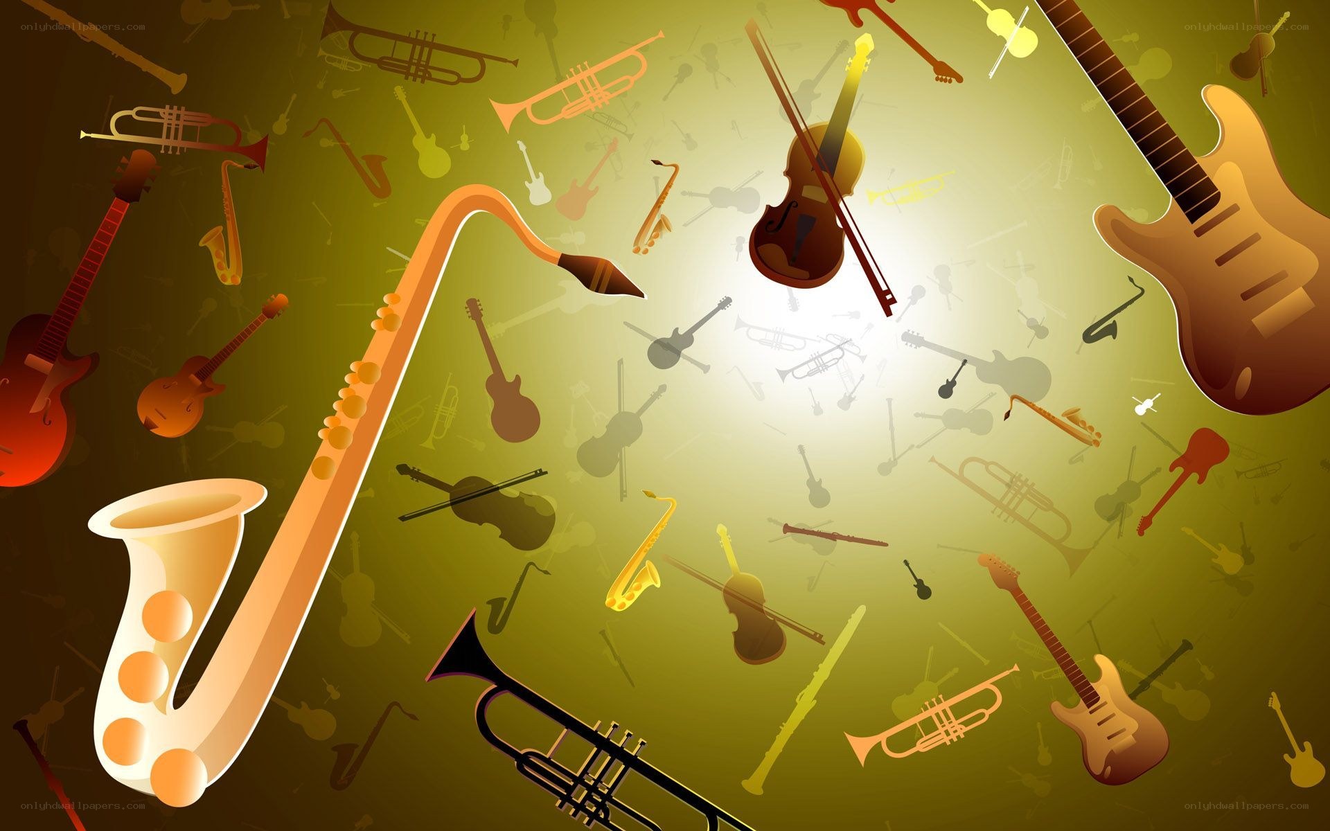 Musical instruments collage