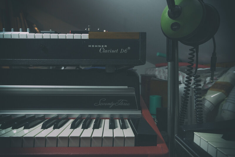 musical instruments in a studio