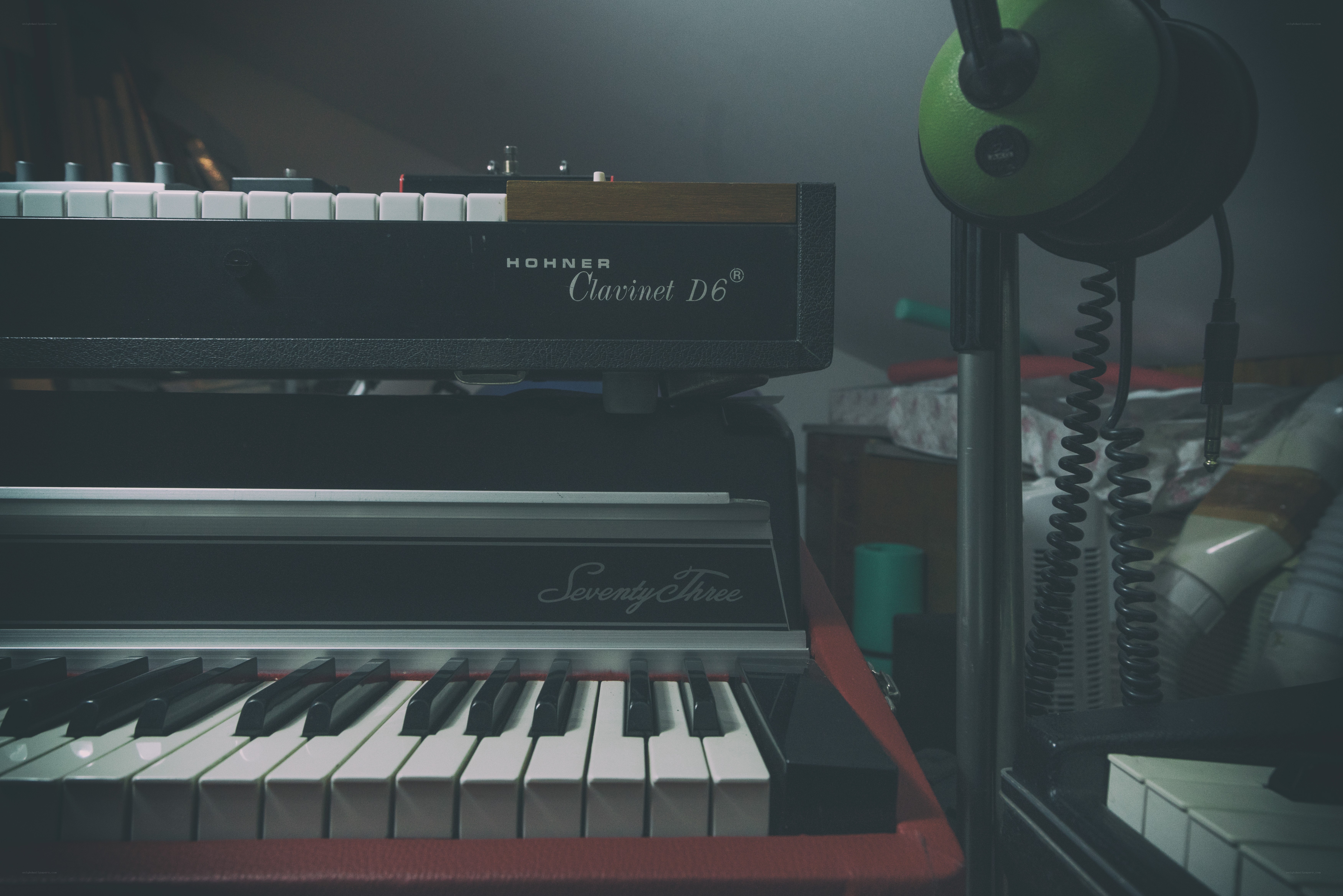 musical instruments in a studio