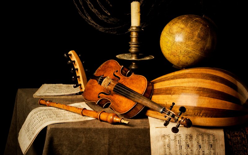 Musical Instruments on Table