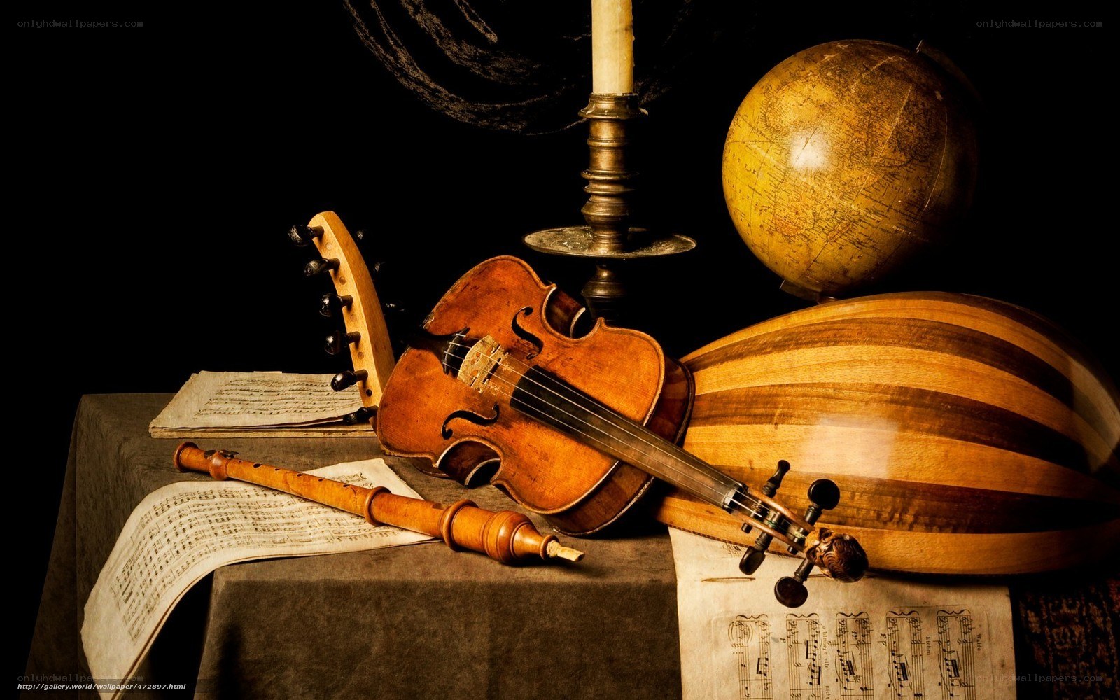 Musical instruments still life