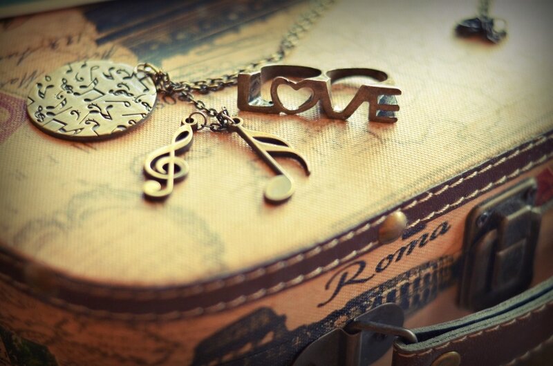 Musical Jewelry on Suitcase