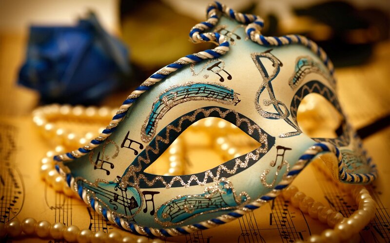 Musical Mask on Sheet Music