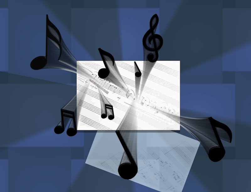 musical notes and sheet music