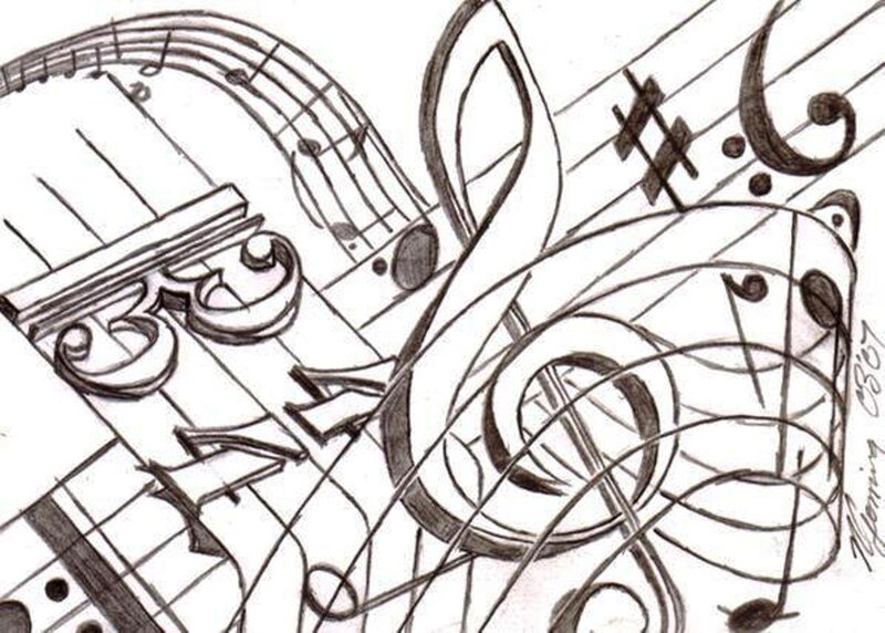 Musical Notes and Symbols — Black, Artistic