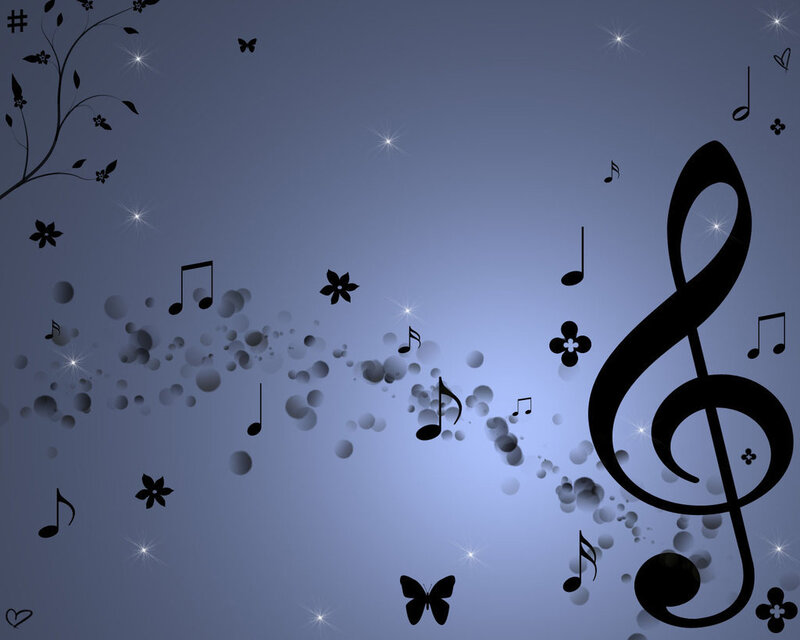 Musical Notes and Symbols — Blue, Dreamy