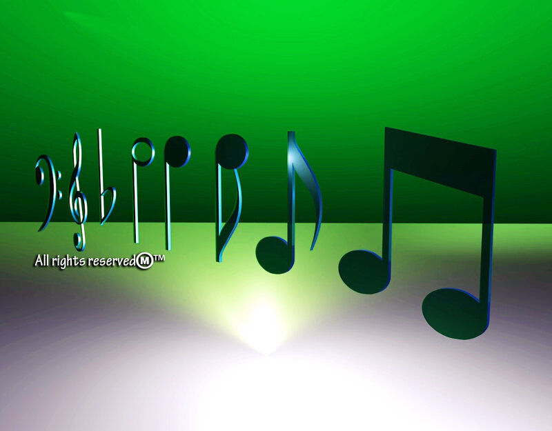 Musical Notes and Symbols — Green