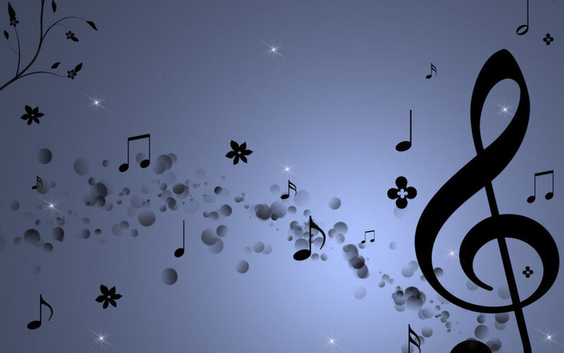 musical notes and treble clef