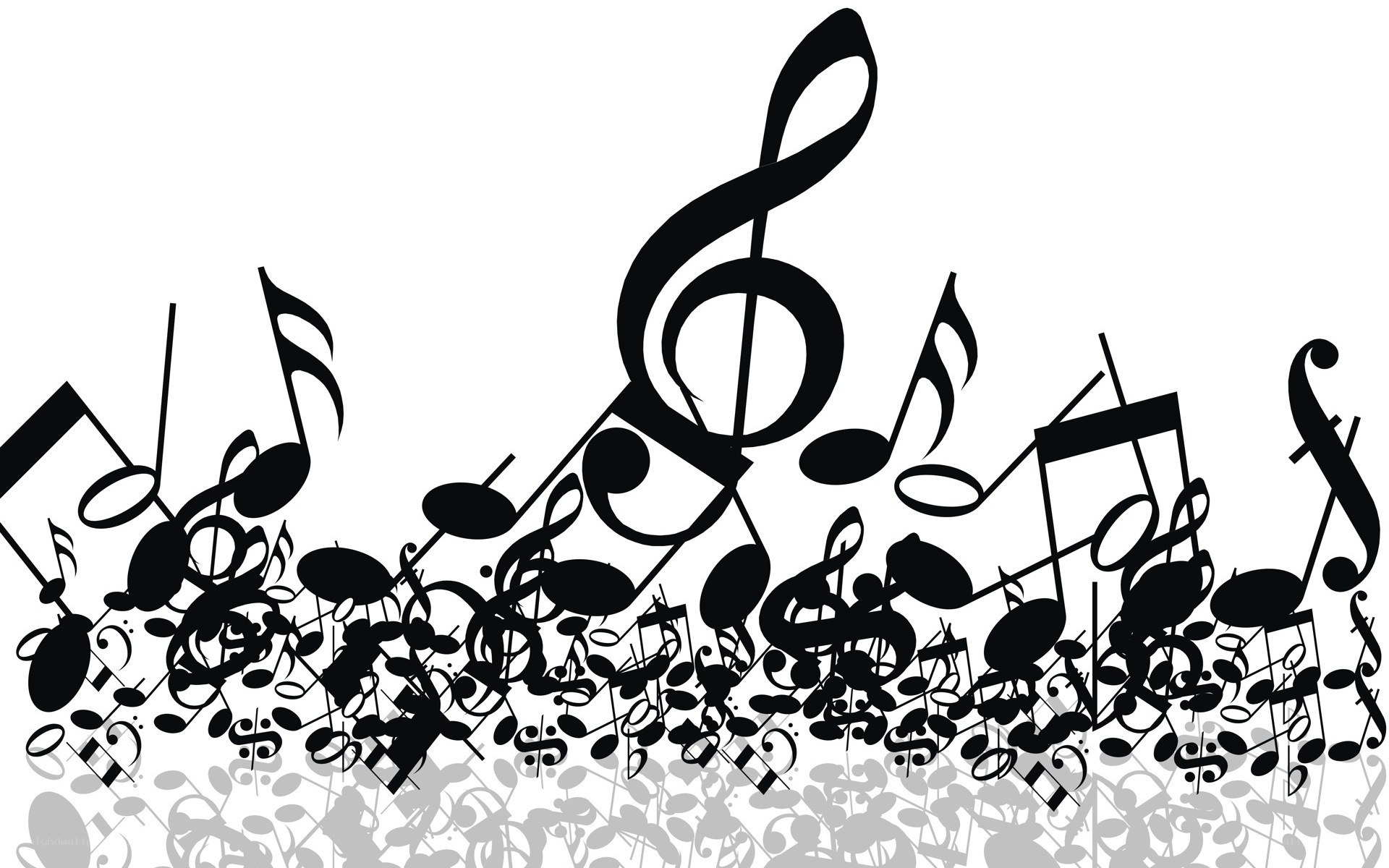 musical notes and treble clef