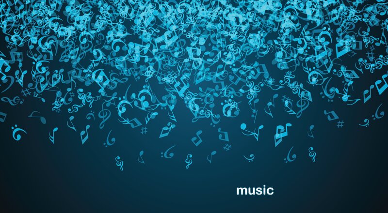 musical notes falling