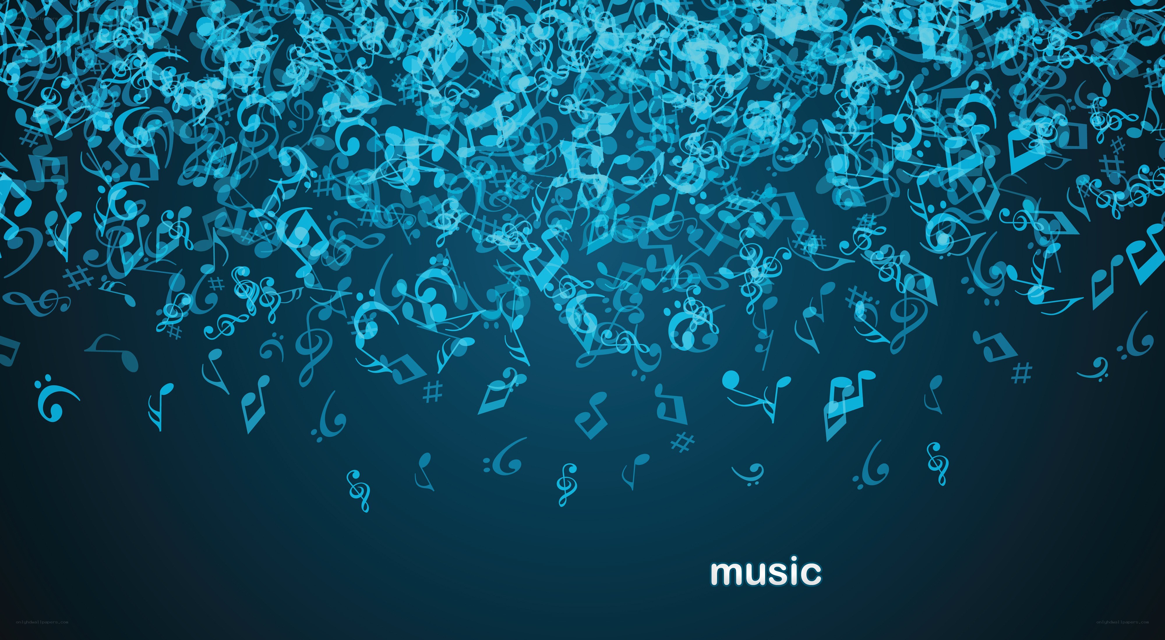musical notes falling