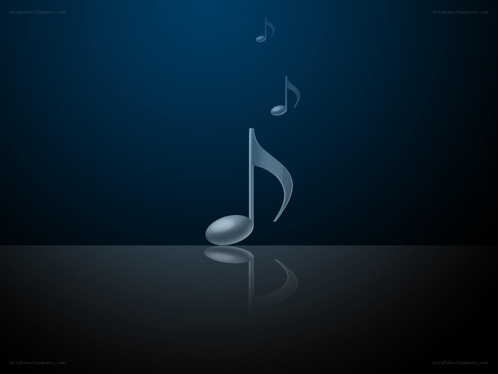 Musical notes floating in air