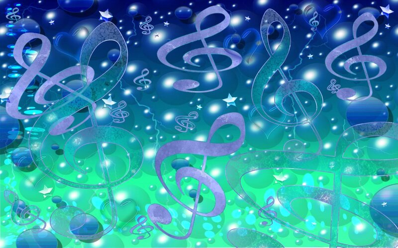 musical notes in space