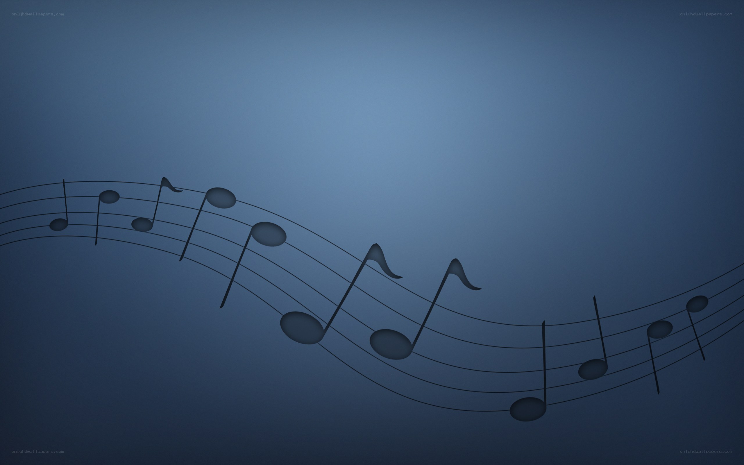 musical notes on a blue background
