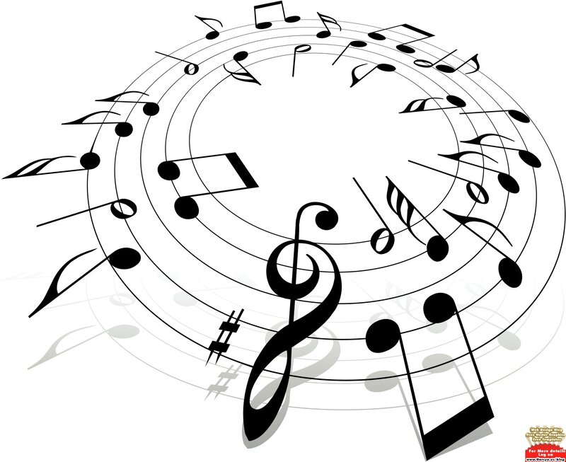 musical notes on a spiral