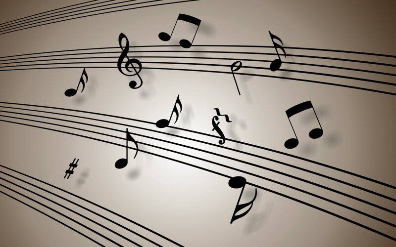 Musical notes on a staff