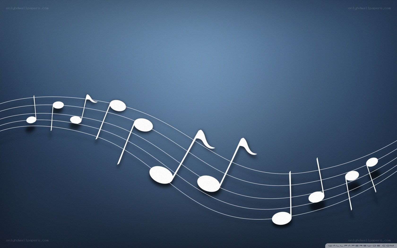 musical notes on blue background