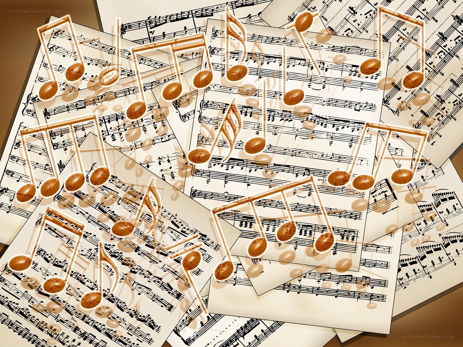 Musical notes on sheet music