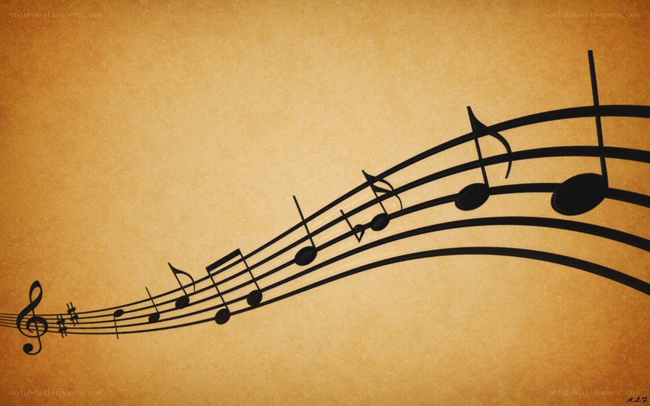 Musical notes on vintage background