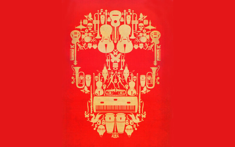Musical skull art