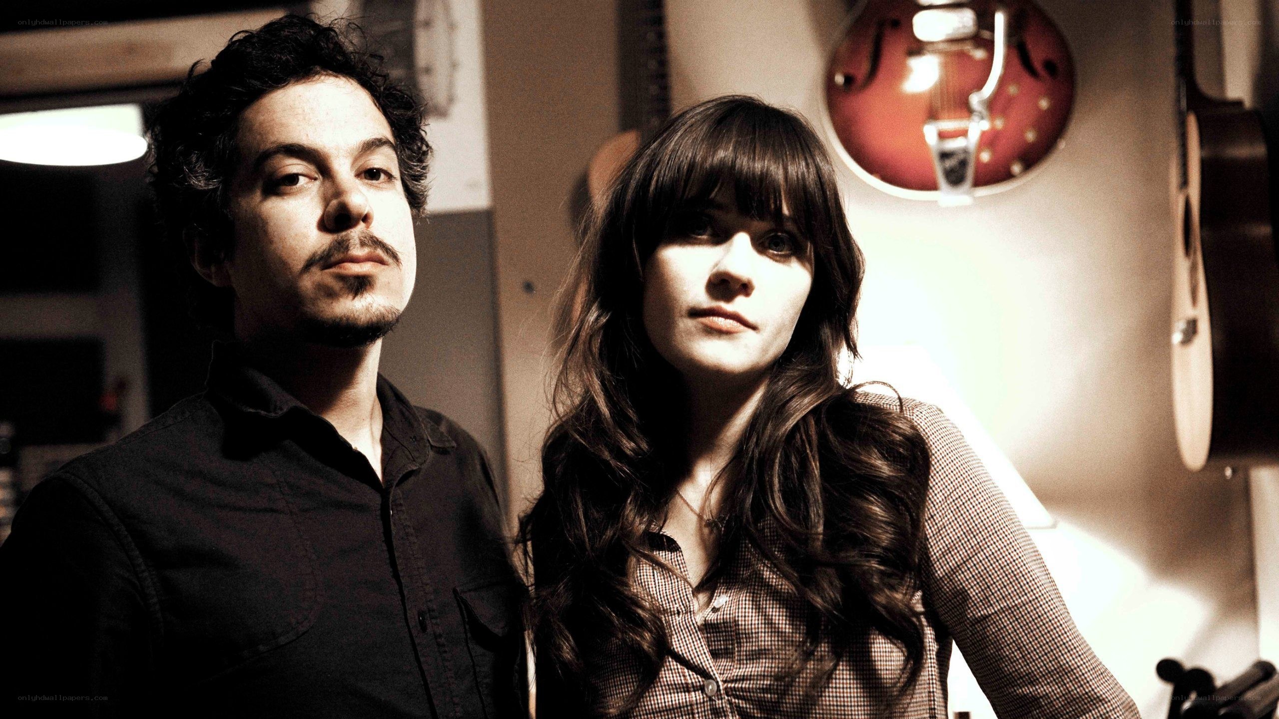 musician duo in studio