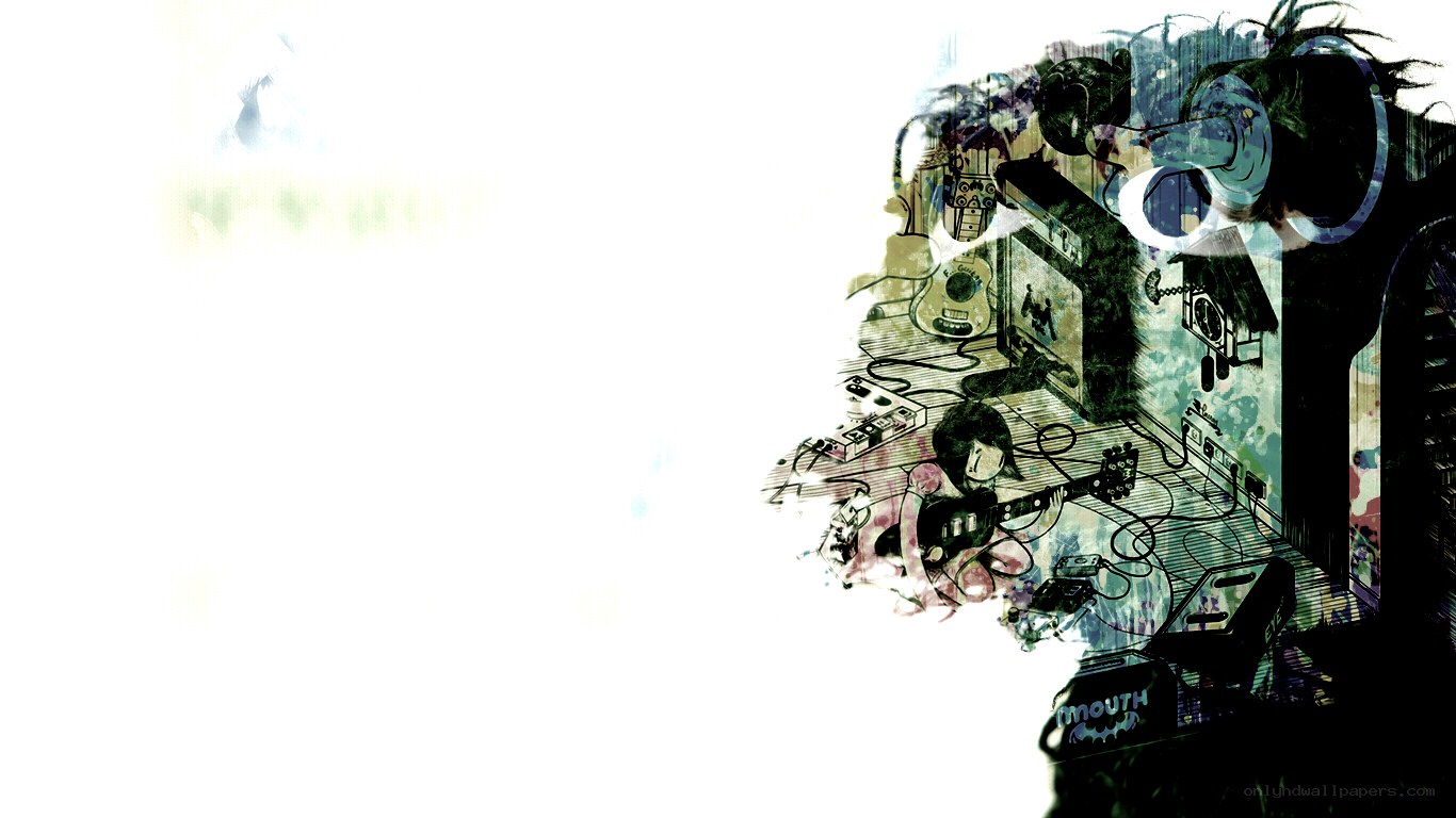 musician in a digital collage