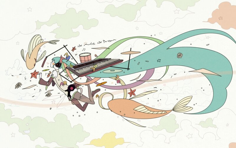 Musician in a dreamy sky