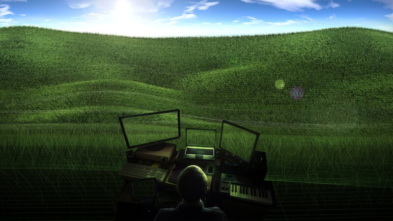 Musician in a grassy field