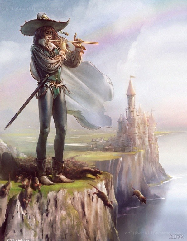 Musician on a cliff