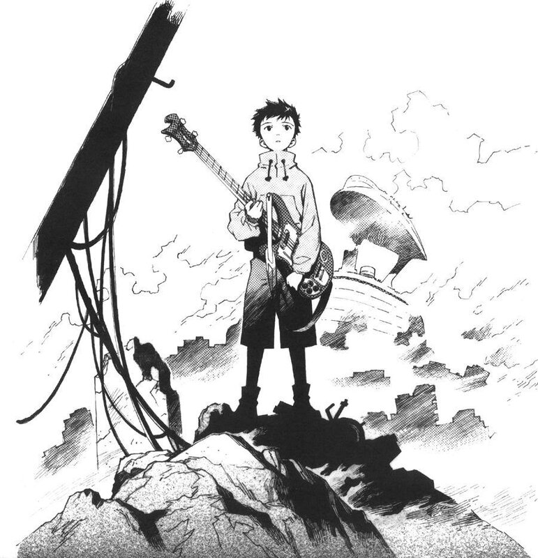 musician on a ruined hill
