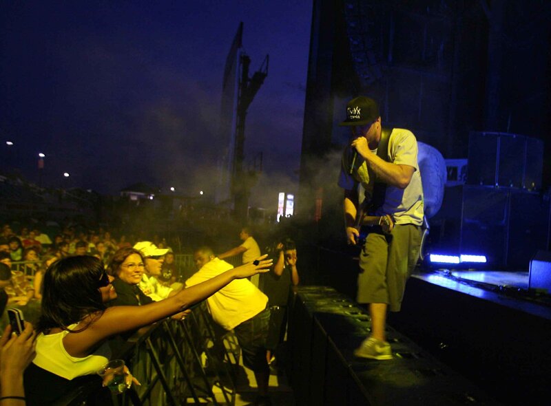 Musician performing at concert
