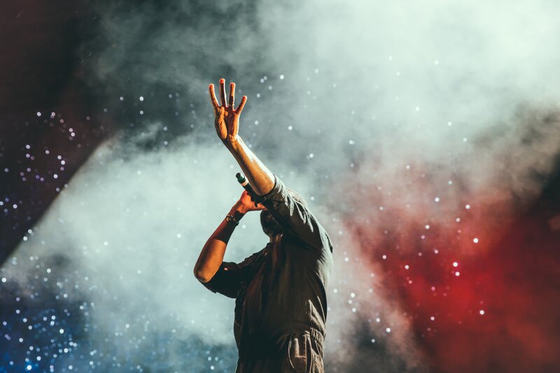 Musician performing on stage