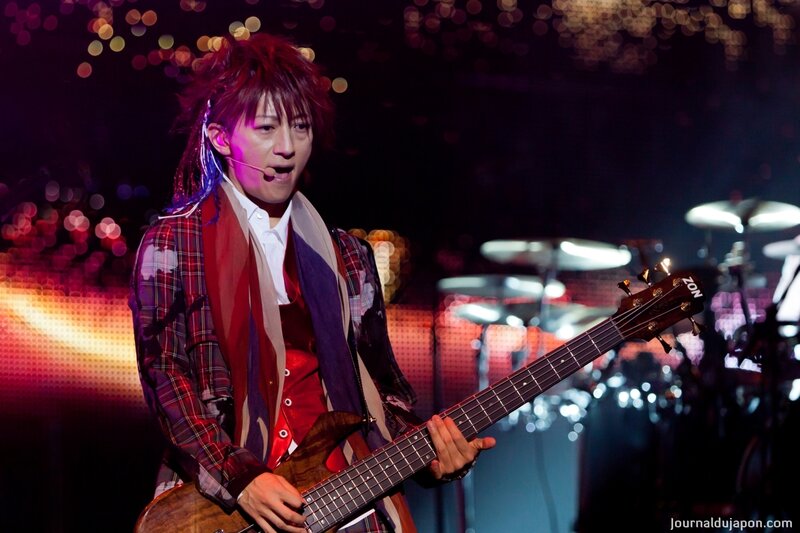 Musician Playing Bass Guitar — Red, Energetic