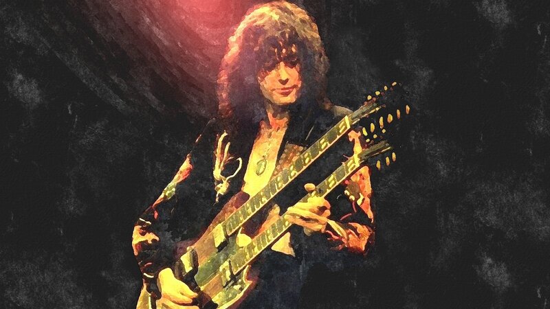 Musician playing electric guitar