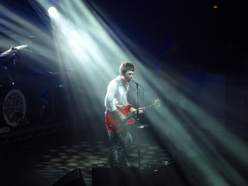 Musician Playing Guitar — Black, Dramatic, Night, Photograph, Microphone, Drum Kit
