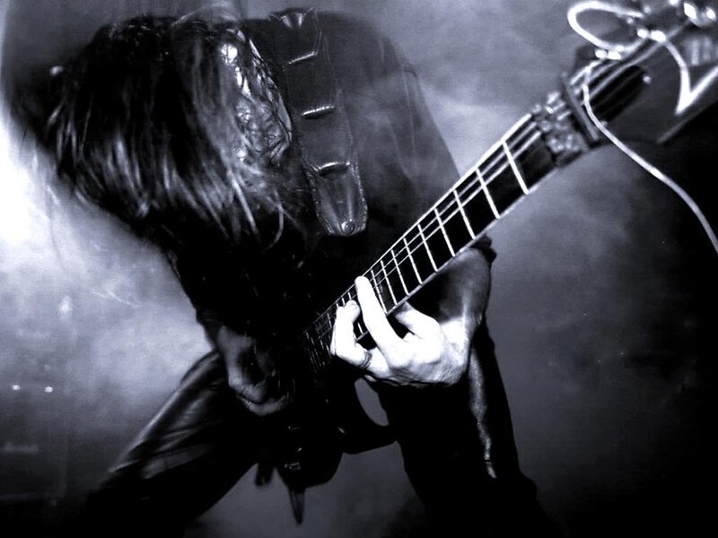 Musician Playing Guitar — Black, Dramatic, Photograph