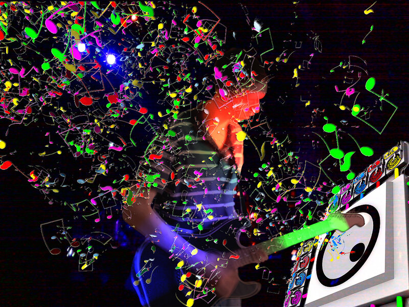Musician Playing Guitar — Black