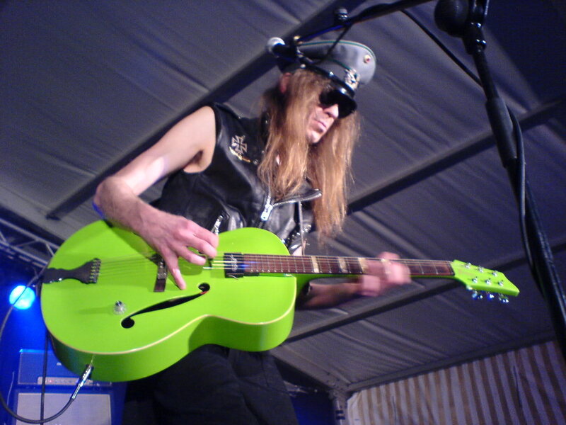 Musician Playing Guitar — Green