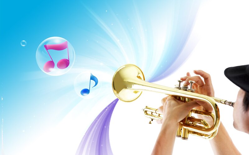 Musician playing trumpet