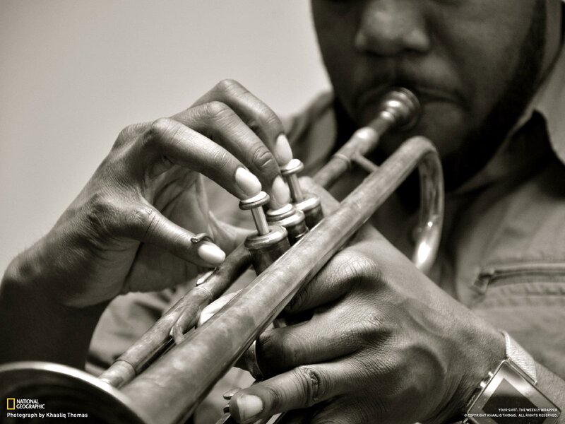musician playing trumpet