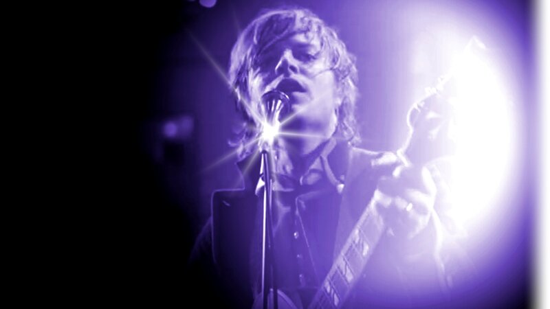 Musician Singing on Stage — Purple